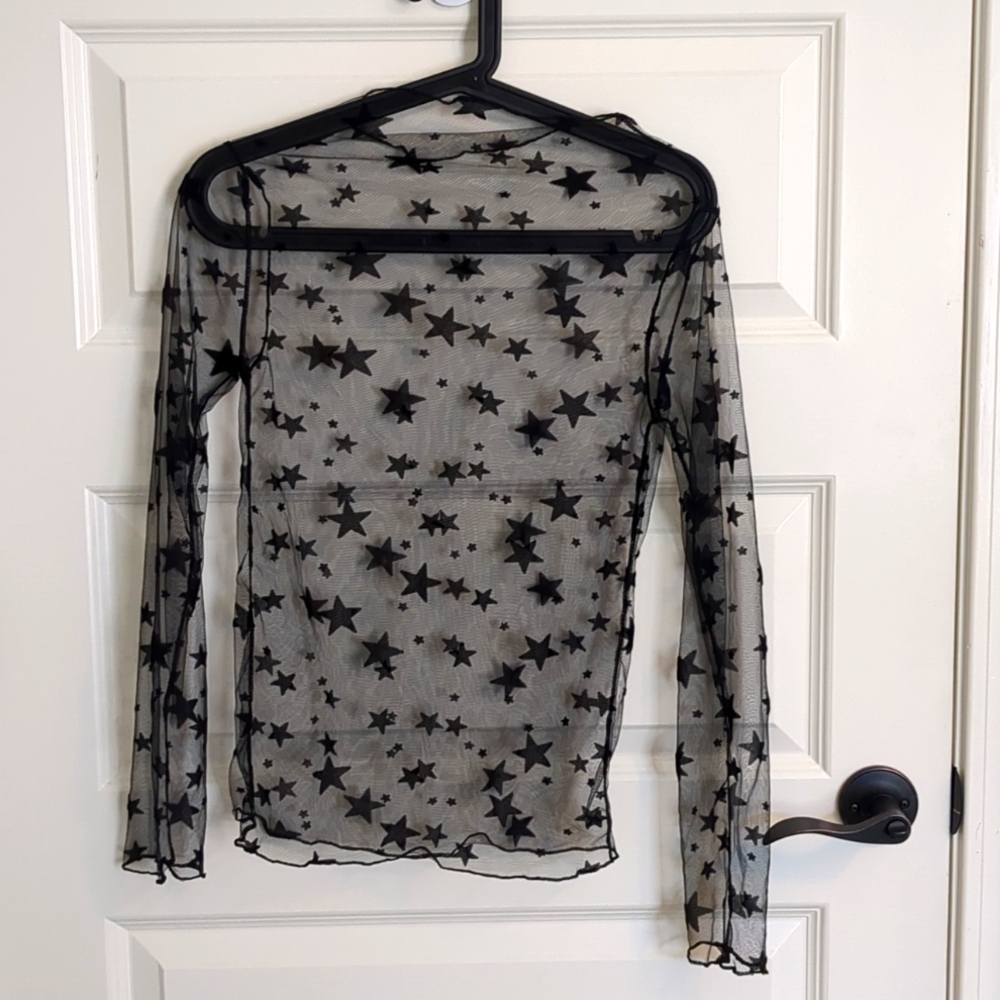 *REDUCED* LF Mesh See-Through Star Long Sleeve Shirt